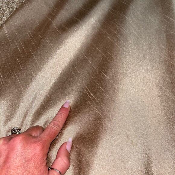 Coldwater Creek gold maxi dress lace top metalic sparkle SZ 14 Formal gown - Picture 8 of 12